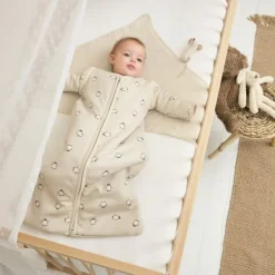 Meyco Baby Slaapzak Met Afritsbare Mouwen Penguin Soft Sand 70 cm> 4-Seizoenen Slaapzakken|Winter Slaapzakken