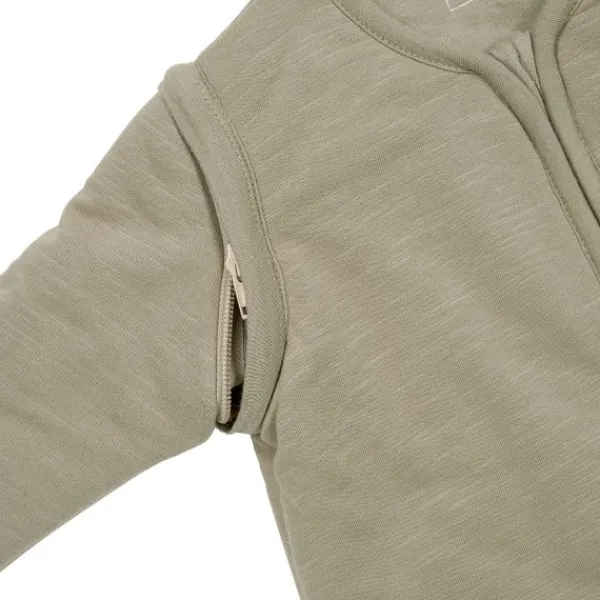 Meyco Baby Slaapzak Met Afritsbare Mouwen Slub Met Smile Applicatie Taupe / Offwhite 70 cm> 4-Seizoenen Slaapzakken|Winter Slaapzakken