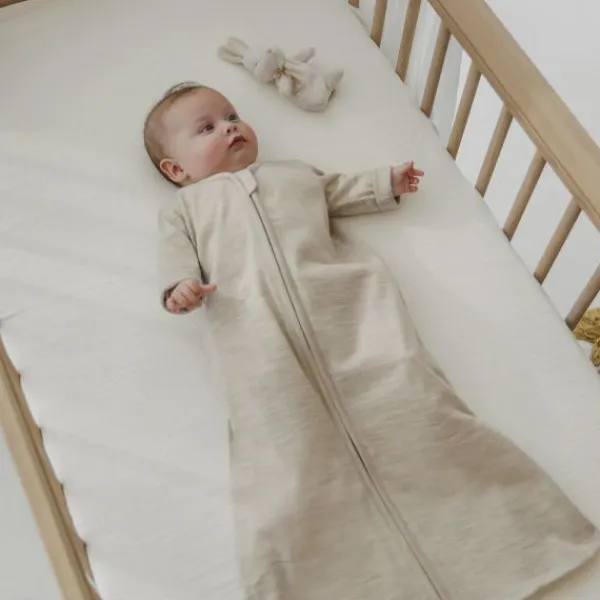Meyco Baby Slaapzak met Vaste Mouw - Studio - Merinowol - Sand Melange - 70 cm> 4-Seizoenen Slaapzakken