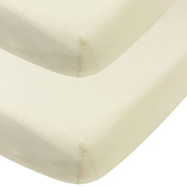 Meyco Baby Uni Hoeslaken Juniorbed- 2 Stuks - 70 x 140 cm - Jersey - Nature> Hoeslakens
