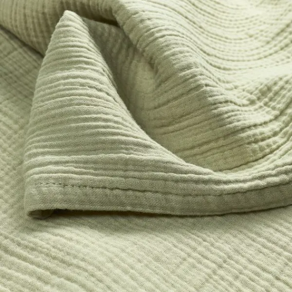 Meyco Baby Uni Wieglaken - Pre-Washed Hydrofiel - 75 x 100 cm - Soft Olive> Wieglakens