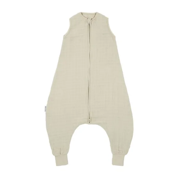 Meyco Baby Uni Zomer Slaapoverall Jumper - 104 cm - Pre-Washed Hydrofiel - Sand> 4-Seizoenen Slaapzakken|Zomer Slaapzakken