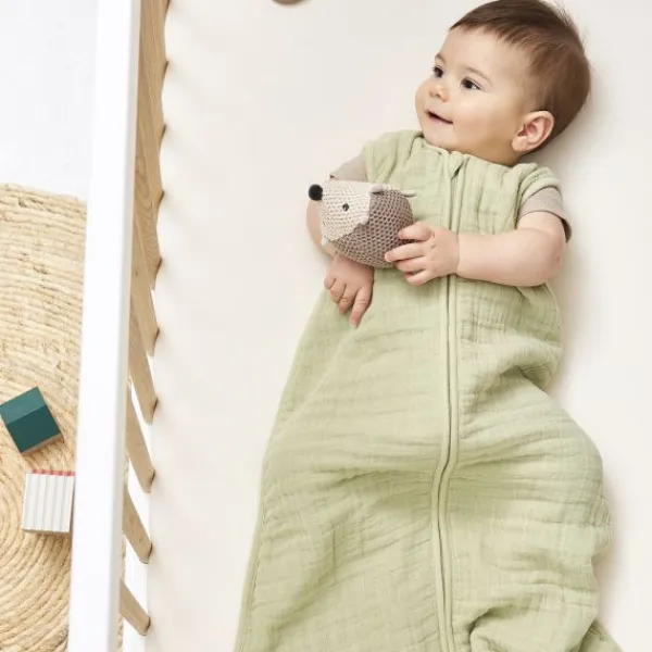 Meyco Baby Uni Zomerslaapzak - 110 cm - Pre-Washed Hydrofiel - Soft Sand> 4-Seizoenen Slaapzakken|Zomer Slaapzakken