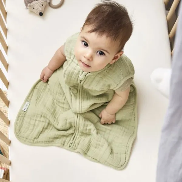 Meyco Baby Uni Zomerslaapzak - 70 cm - Pre-Washed Hydrofiel - Soft Sand> 4-Seizoenen Slaapzakken|Zomer Slaapzakken