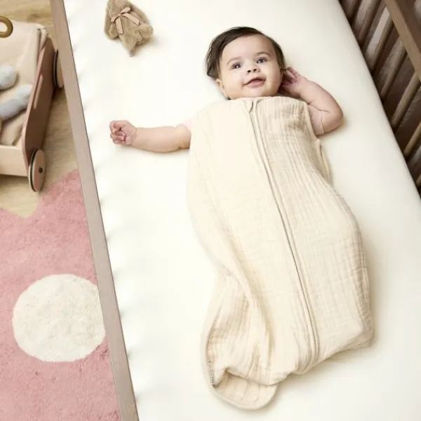 Meyco Baby Uni Zomerslaapzak - 70 cm - Pre-Washed Hydrofiel - Soft Sand> 4-Seizoenen Slaapzakken|Zomer Slaapzakken