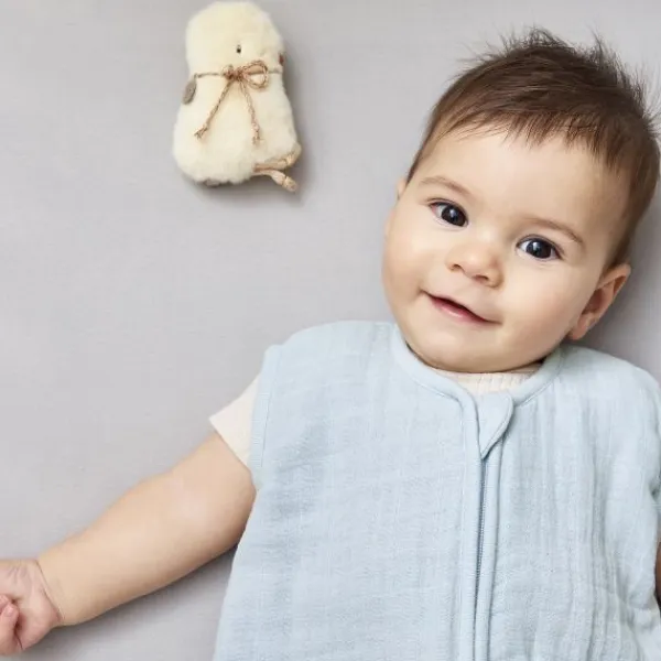Meyco Baby Uni Zomerslaapzak - 70 cm - Pre-Washed Hydrofiel - Soft Sand> 4-Seizoenen Slaapzakken|Zomer Slaapzakken