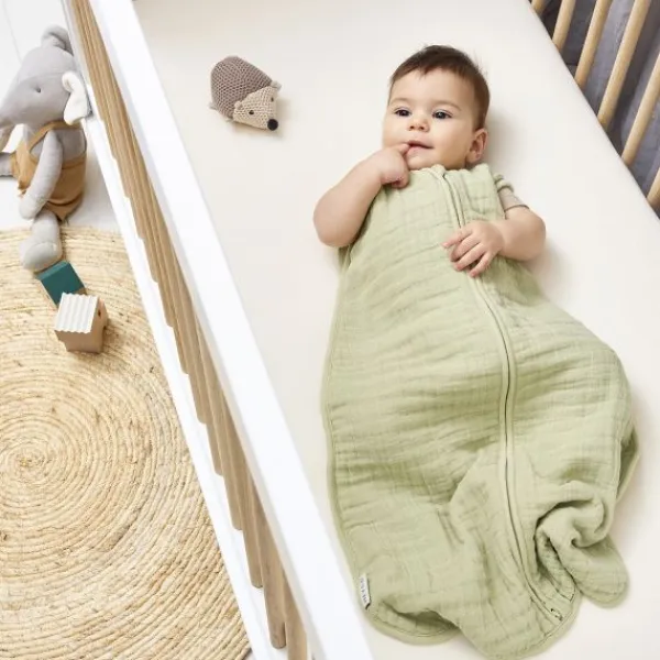 Meyco Baby Uni Zomerslaapzak - 60 cm - Pre-Washed Hydrofiel - Soft Sand> 4-Seizoenen Slaapzakken|Zomer Slaapzakken