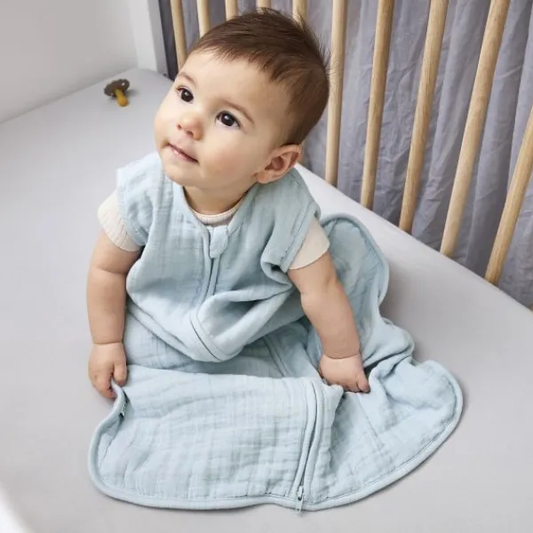 Meyco Baby Uni Zomerslaapzak - 90 cm - Pre-Washed Hydrofiel - Soft Sand> 4-Seizoenen Slaapzakken|Zomer Slaapzakken