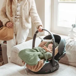 Meyco Baby Voetenzak Wafel Teddy Olive Green 40 x 82 cm><noscript><img width=