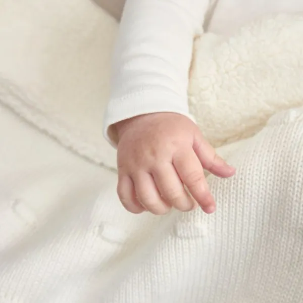 Meyco Baby Wiegdeken Teddy Knots Offwhite 75 x 100 cm> Wiegdekens