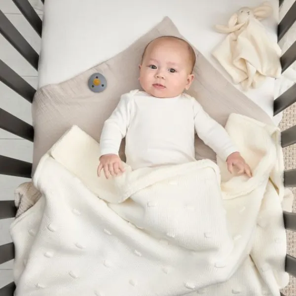 Meyco Baby Wiegdeken Teddy Knots Offwhite 75 x 100 cm> Wiegdekens