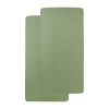 Meyco Baby Wieghoeslaken Uni Olive Green 40 x 80 / 90 cm 2-Pack> Hoeslakens