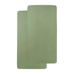 Meyco Baby Wieghoeslaken Uni Olive Green 40 x 80 / 90 cm 2-Pack> Hoeslakens