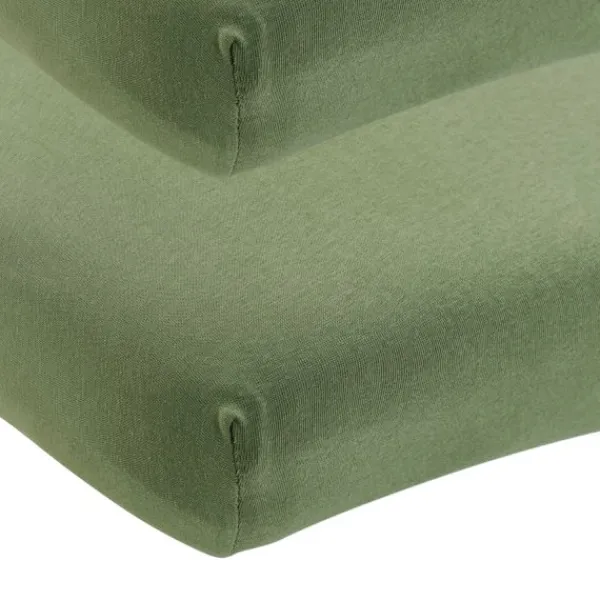 Meyco Baby Wieghoeslaken Uni Olive Green 40 x 80 / 90 cm 2-Pack> Hoeslakens