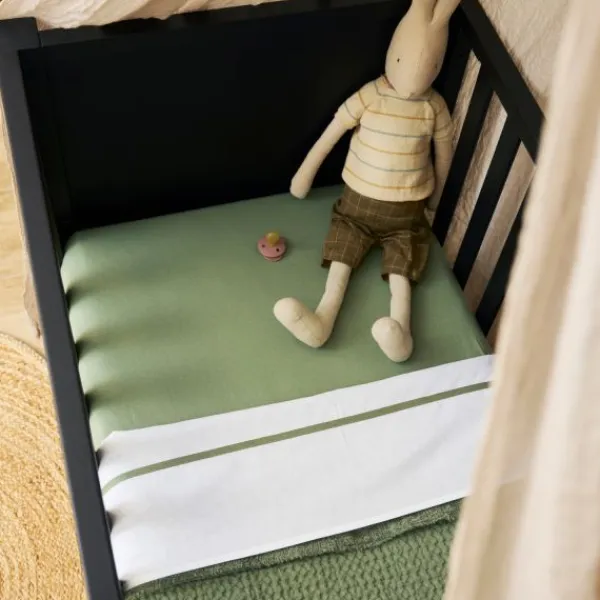 Meyco Baby Wieghoeslaken Uni Olive Green 40 x 80 / 90 cm 2-Pack> Hoeslakens