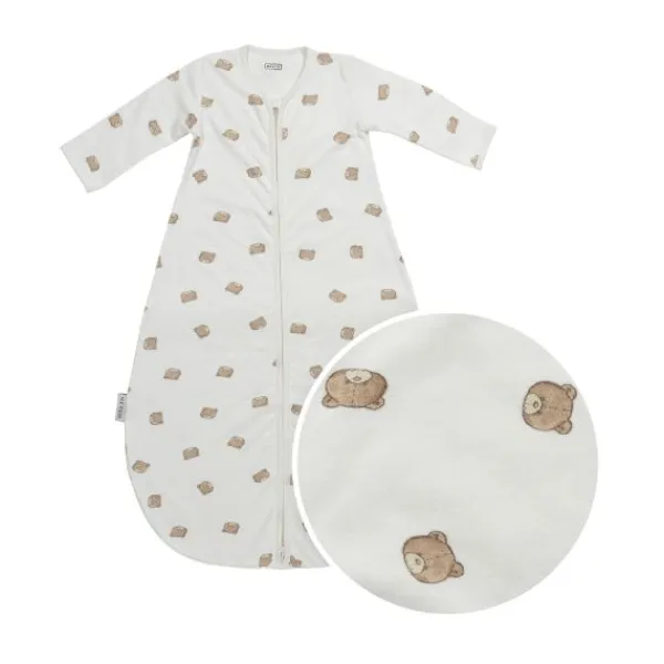 Meyco Bear Slaapzak Met Vaste Mouw Rond – 70 cm – Jersey – Sand> 4-Seizoenen Slaapzakken