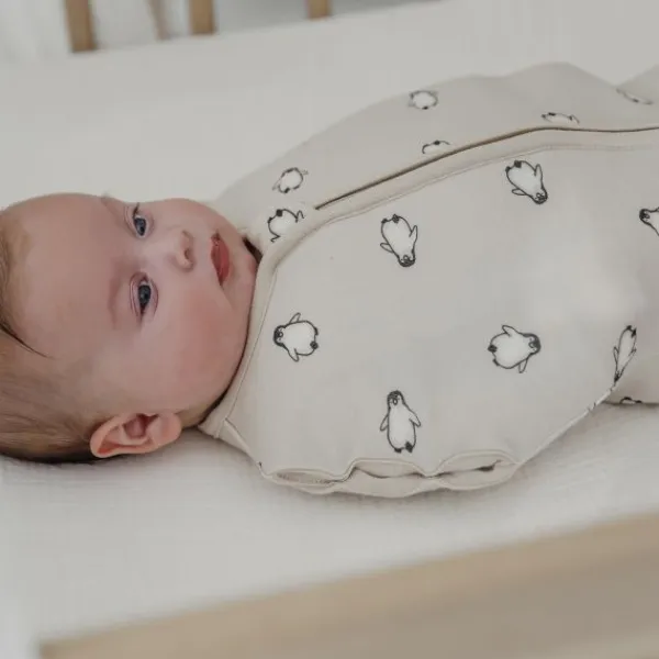 Meyco Cocoon Inbakerslaapzak - 70 cm - Penguin - Soft Sand> 4-Seizoenen Slaapzakken
