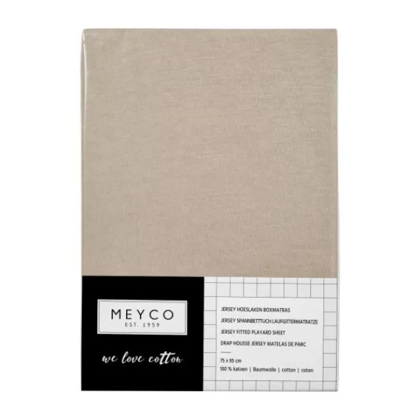 Meyco Hoeslaken Boxmatras Jersey Sand 75 x 95 cm> Accessoires Boxen|Hoeslakens