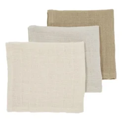 Meyco Hydrofiele Monddoekjes - 3 stuks - 30x30cm - Natural / Jeans Blue / Indigo><noscript><img width=