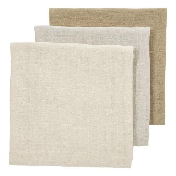 Meyco Hydrofiele Washandjes - 3 stuks - 20x17cm - Natural / Jeans Blue / Indigo> Washandjes