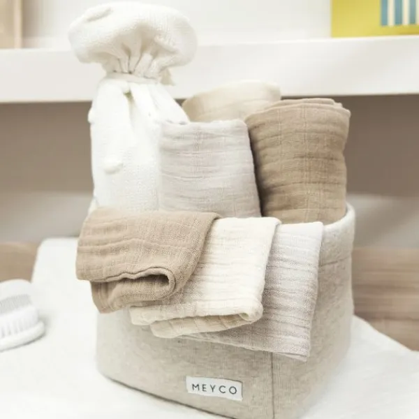 Meyco Hydrofiele Washandjes - 3 stuks - 20x17cm - Natural / Jeans Blue / Indigo> Washandjes