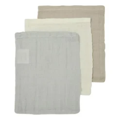 Meyco Hydrofiele Washandjes - 3 stuks - 20x17cm - Natural / Jeans Blue / Indigo><noscript><img width=