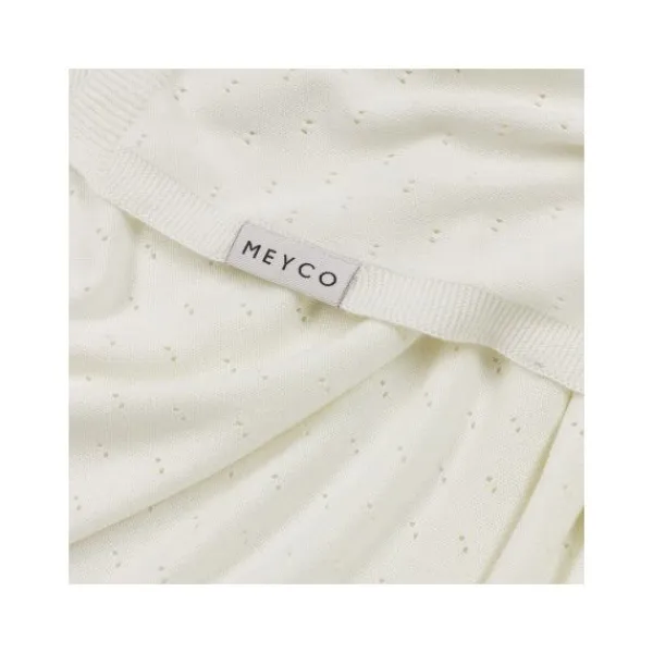 Meyco Ledikantdeken Ajour Bamboe Offwhite 100 x 150 cm> Ledikantdekens
