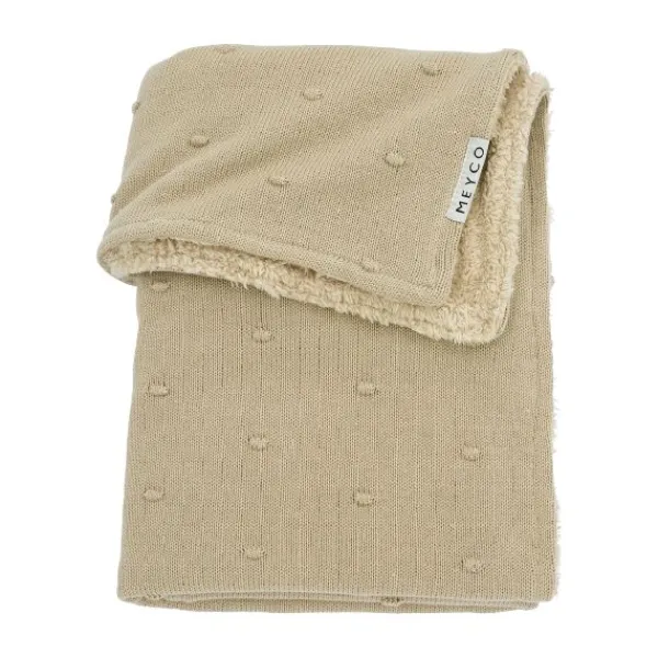 Meyco Ledikantdeken Mini Knots Sand Teddy 100x150cm> Ledikantdekens
