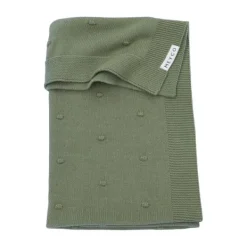 Meyco Ledikantdeken Mini Knots Forest Green 100x150cm> Ledikantdekens