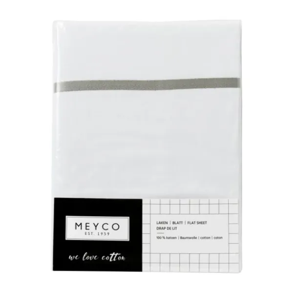 Meyco Ledikantlaken Bies Grijs 100 x 150 cm> Ledikantlakens