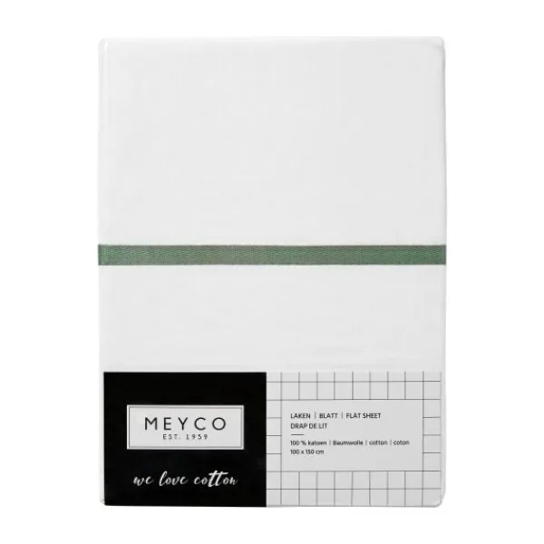 Meyco Ledikantlaken Bies Grijs 100 x 150 cm> Ledikantlakens