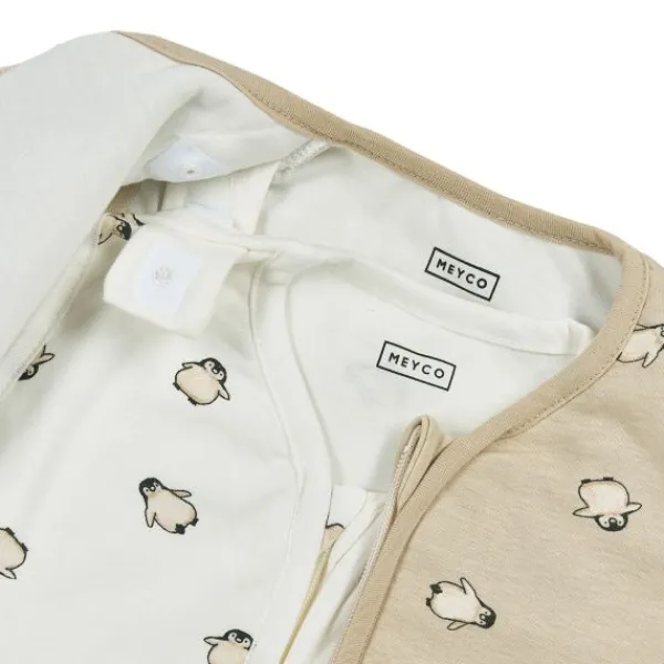 Meyco Slaapzak 4-Seizoenen - One Size - Jersey - Penguin Soft Sand> 4-Seizoenen Slaapzakken