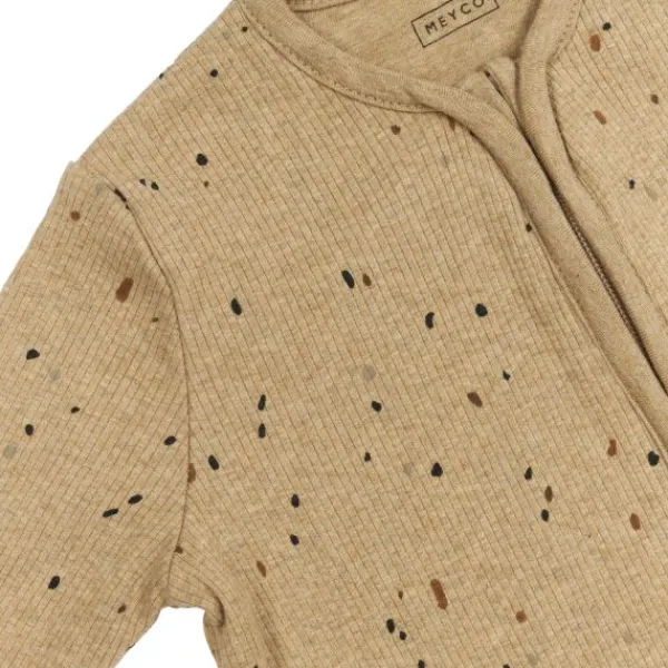 Meyco Slaapzak Winter Rib Mini Spot Toffee Melange 90 cm> 4-Seizoenen Slaapzakken|Winter Slaapzakken