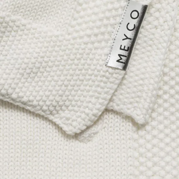 Meyco Wiegdeken Knots Offwhite 75 x 100 cm> Wiegdekens