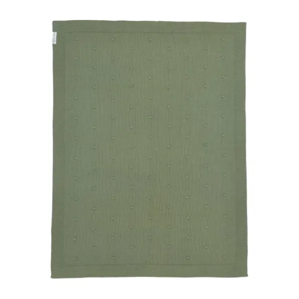 Meyco Wiegdeken Mini Knots Forest Green 75x100cm> Wiegdekens