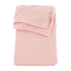 Meyco Wiegdeken Mini Knots Soft Pink Teddy 75x100cm><noscript><img width=