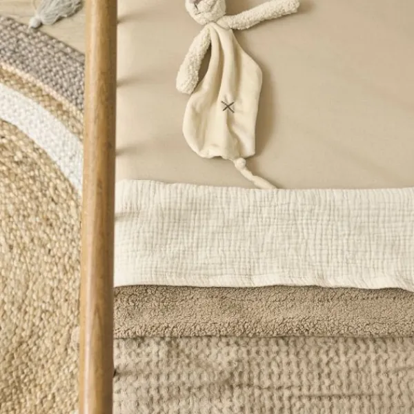 Meyco Wiegdeken Wafel Teddy Sand 75 x 100 cm> Wiegdekens