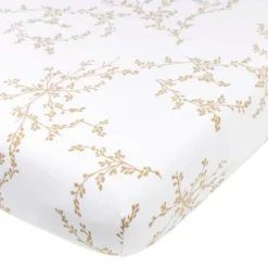 Meyco Wieghoeslaken Jersey Branches Sand 40 x 80/90 cm> Accessoires Wiegen|Hoeslakens