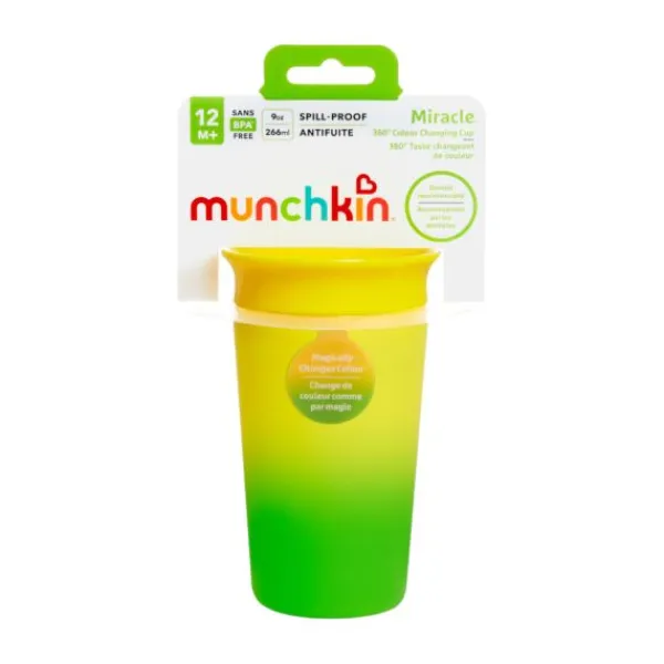 Munchkin Miracle 360 Trainer Changing Color Beker - 12mnd+ - 266ml - Yellow> Bekers