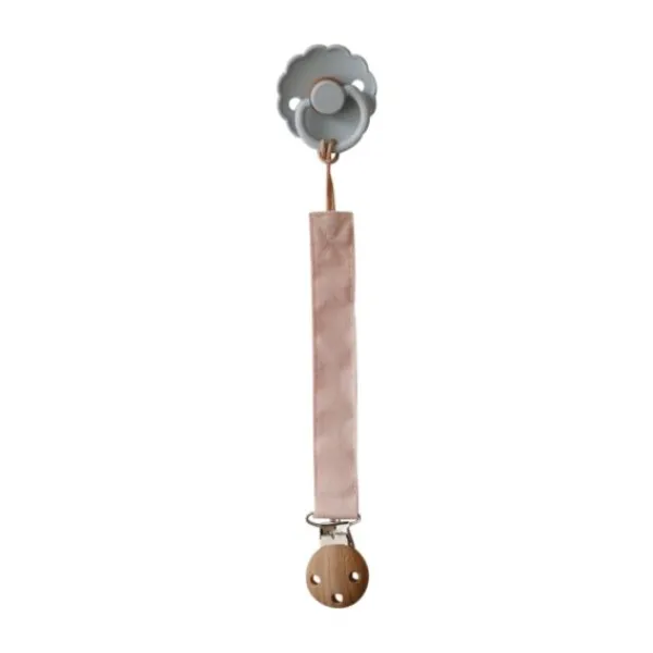 Mushie Speenkoord Linnen Olive/Shifting Sand 2-Pack> Fopspeenhouders