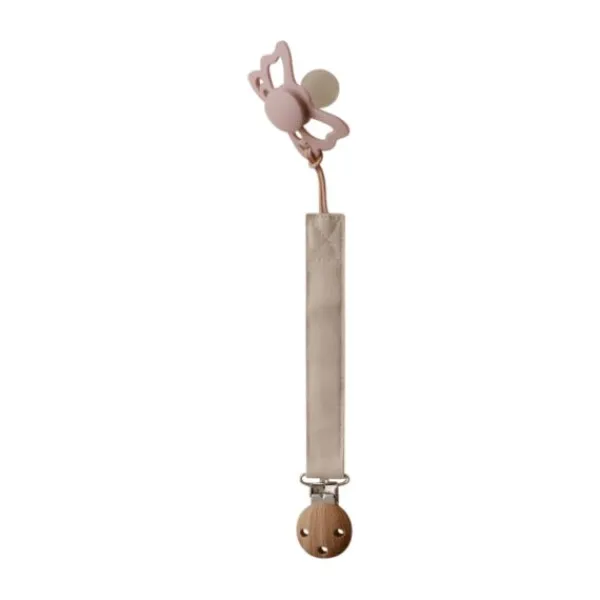 Mushie Speenkoord Linnen Olive/Shifting Sand 2-Pack> Fopspeenhouders