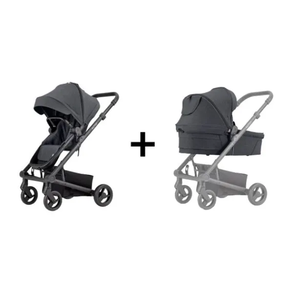 Mutsy Kinderwagen Nexo Plus Complete Black Frame - Black Grip - Black> Wandelwagens|Complete Kinderwagens