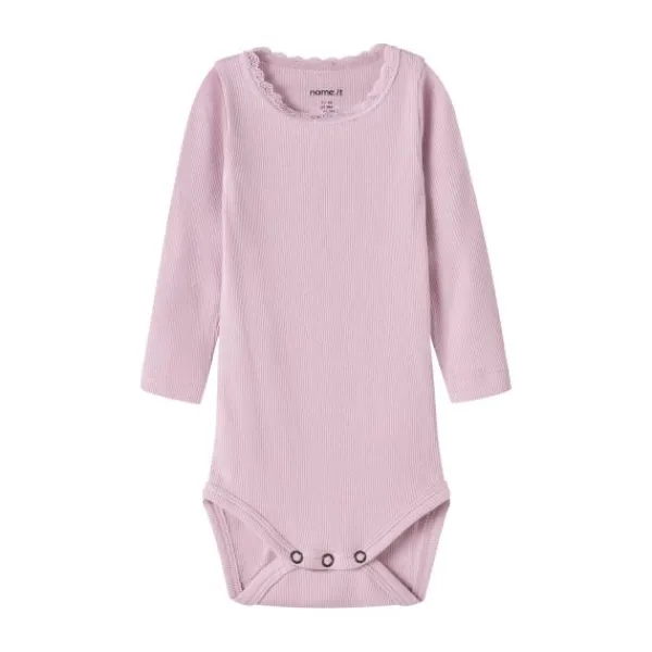Name It Kab Lace Romper - Maat 62 - Lavender Gray> Rompertjes