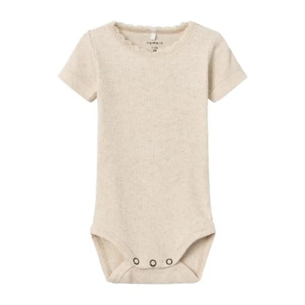 Name It Romper Kab Lace Korte Mouw Peyote Melange maat 74> Rompertjes