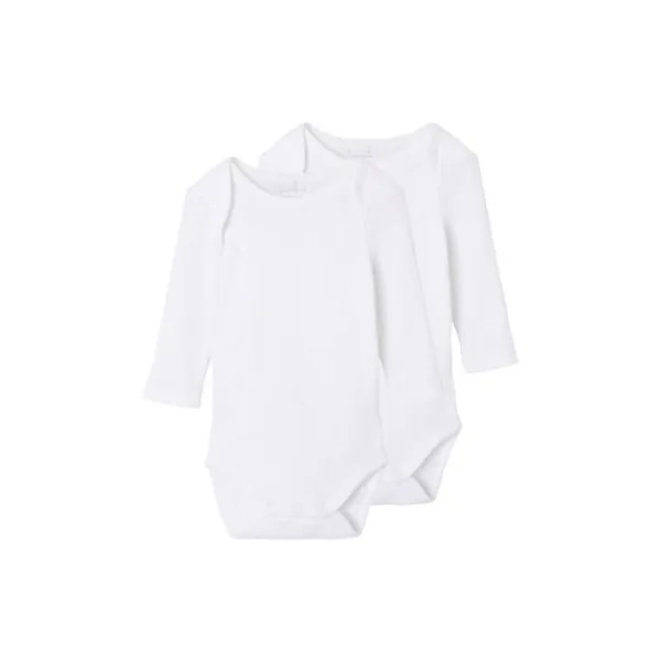 Name It Romper Needledrop 2-Pack Bright White 68> Rompertjes