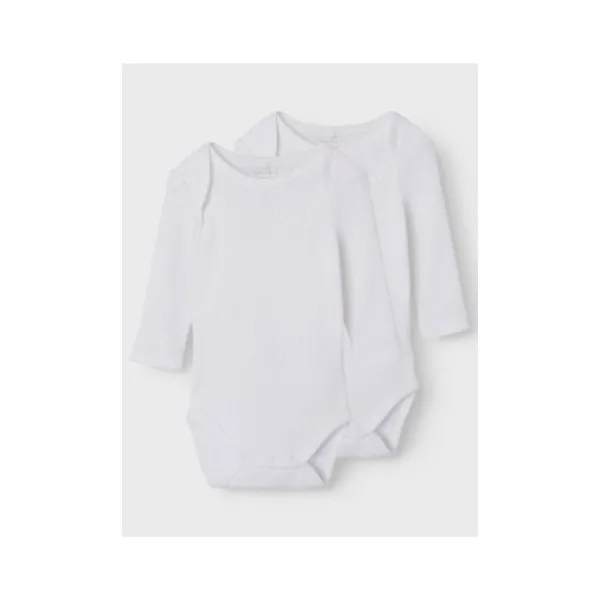 Name It Romper Needledrop 2-Pack Bright White 68> Rompertjes
