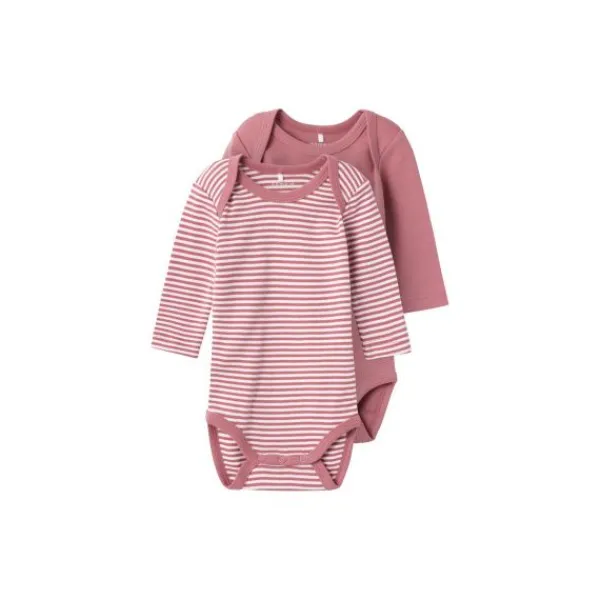 Name It Romper Stripe 2-Pack Mesa Rose 62> Rompertjes