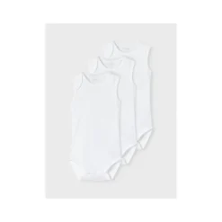 Name It Romper Zonder Mouw 3-Pack Bright White 56> Rompertjes