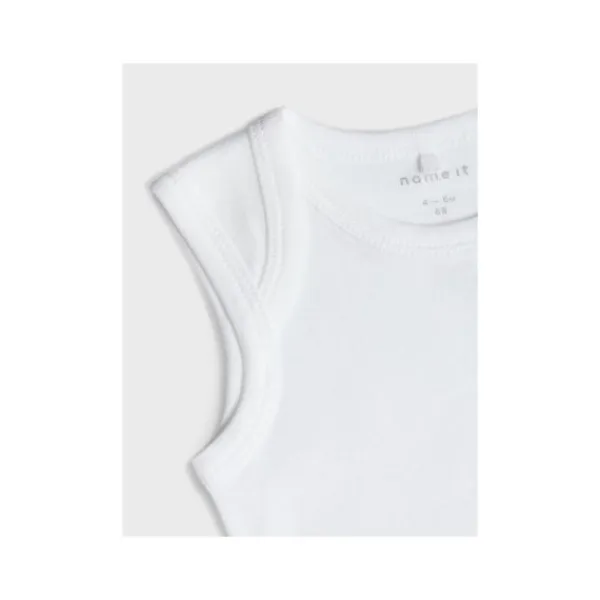 Name It Romper Zonder Mouw 3-Pack Bright White 56> Rompertjes
