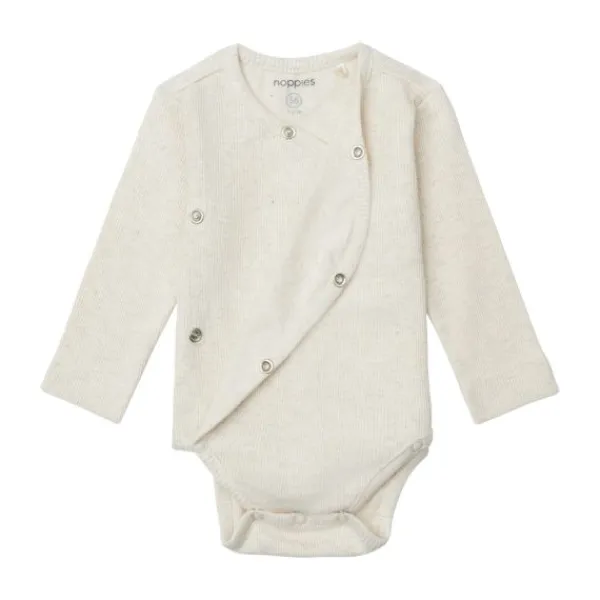 Noppies Romper Rib Nino Oatmeal 62> Rompertjes
